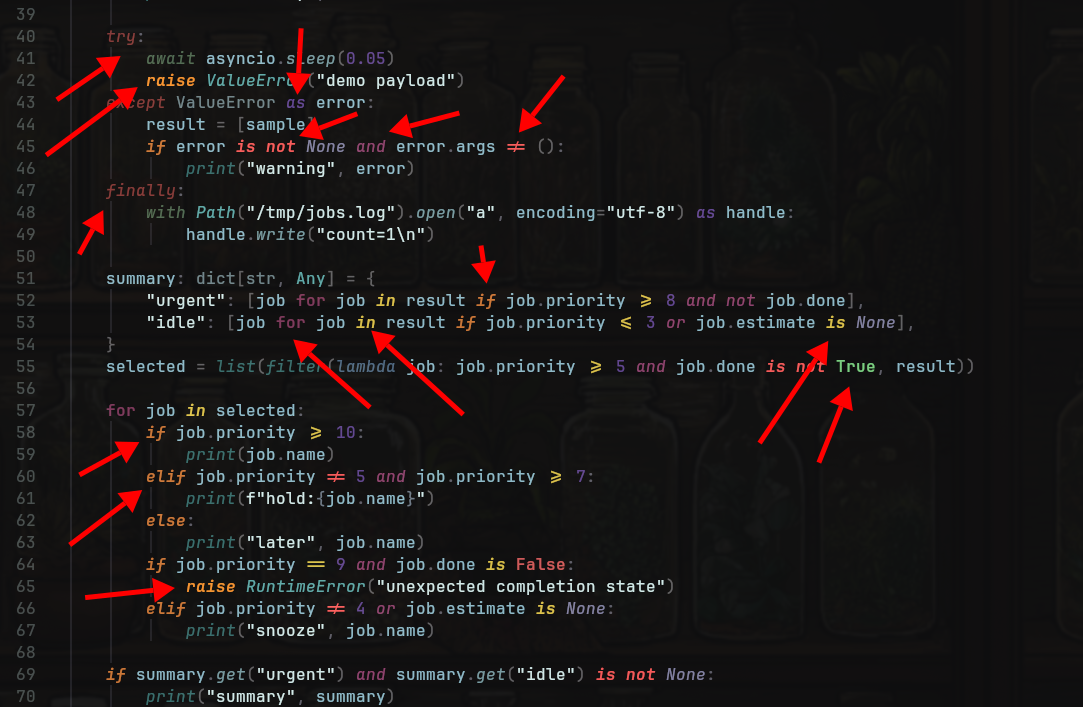 Python buffer highlighting