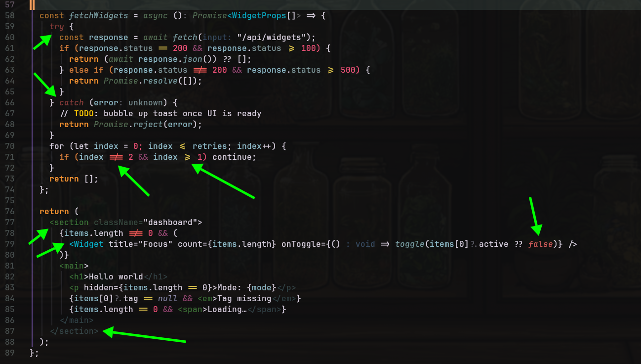 TSX buffer highlighting